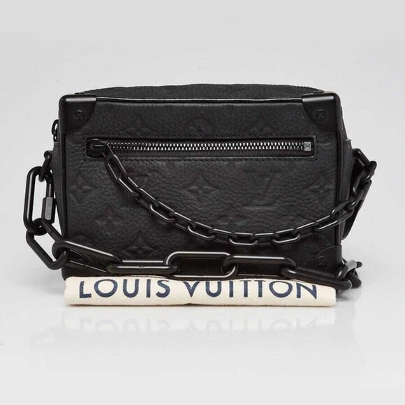 Louis Vuitton Black Monogram Embossed Taurillon Leather Soft Trunk Mini Bag - Picture 1 of 12
